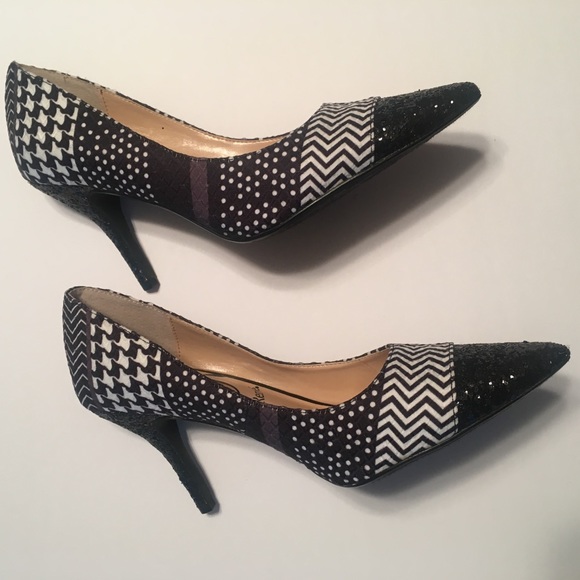 💎J. Renee sequined black & white pump size 7W - Picture 5 of 8